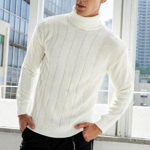 White Mens Knit Sweater